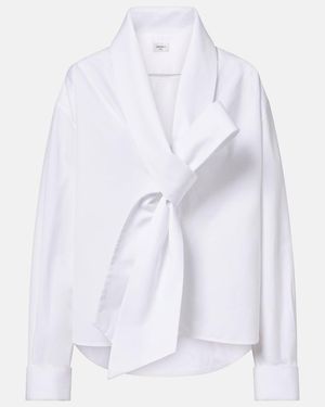 Saint Laurent Hemd Aus Baumwollpopeline - Weiß