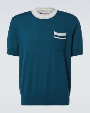 King & Tuckfield Knitted Wool T-Shirt - Blue