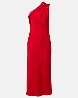 Max Mara Entrata Satin Midi Dress - Red