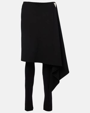 The Attico Draped Slim Trousers - Black