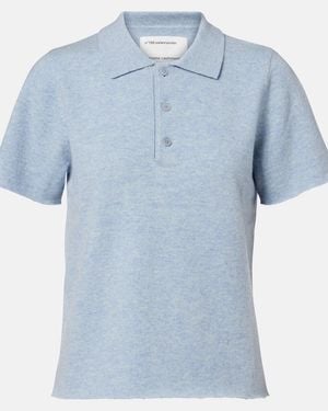Extreme Cashmere N°198 Salamander Cashmere-Blend Polo Shirt - Blue
