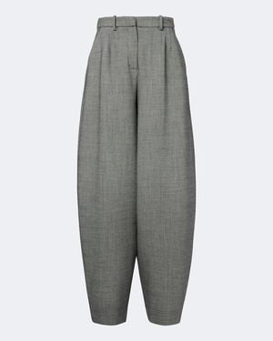 Magda Butrym Herringbone Wool-Blend Barrel-Leg Pants - Gray