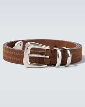 Brunello Cucinelli Debossed Leather Belt - Brown