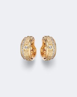 Piaget Possession Decor Palace 18Kt Rose Hoop Earrings With Diamonds - White