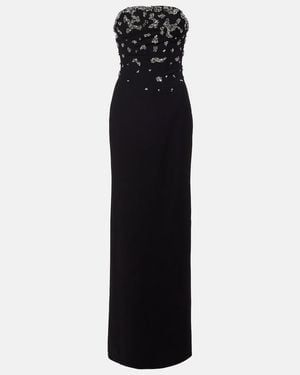 Marmar Halim Vestido Bustier De Fiesta De Crepe Con Lentejuelas - Negro