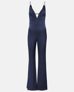 Galvan London Avedon Globe Crepe Satin Jumpsuit - Blue