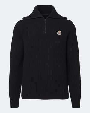 Moncler Pullover Aus Wolle - Schwarz