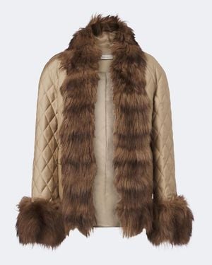 JACQUES WEI Steppjacke Mit Shearling - Braun