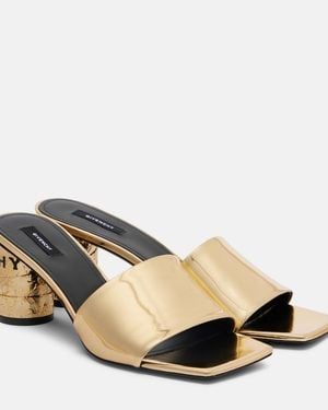 Givenchy Tape 65 Mirrored Leather Mules - Black