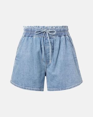 Veronica Beard Wilder High-Rise Denim Shorts - Blue