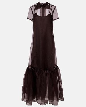 STAUD Calluna Organza Maxi Dress - Brown
