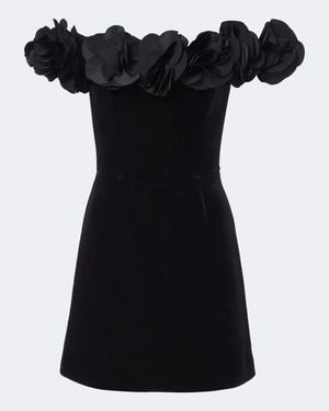 Rebecca Vallance Charles Floral-Applique Bustier Dress - Black