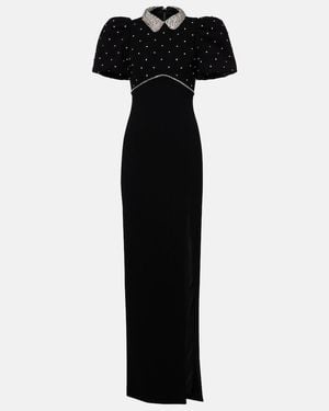 Rebecca Vallance Amery Embellished Puff-Sleeve Gown - Black