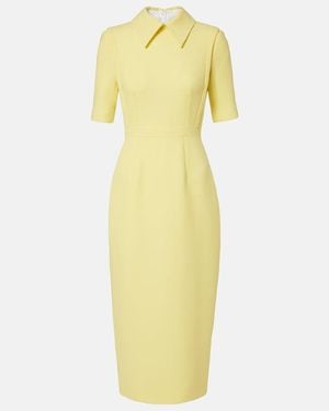 Emilia Wickstead Valletta Wool Crepe Midi Dress - Yellow