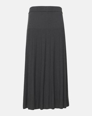 JOSEPH Knitted Wool Midi Skirt - Grey