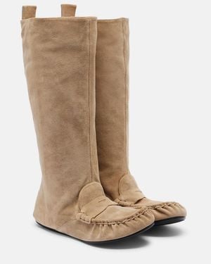 Acne Studios Stiefel Aus Veloursleder - Natur