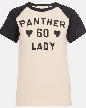 Valentino Printed Cotton Jersey T-Shirt - Natural