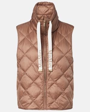 Max Mara Tregic Quilted Zip-Up Vest - Brown