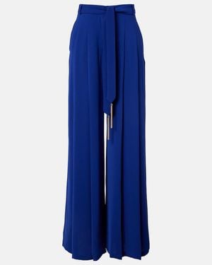Max Mara Valico Pleated Wide-Leg Trousers - Blue