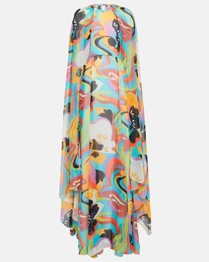 Etro Floral Print Silk Dress - White