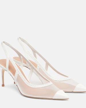 Malone Souliers Aubrey 70 Mesh Slingback Court Shoes - Natural