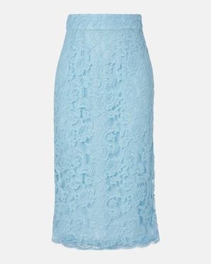 Dolce & Gabbana Lace Pencil Skirt - Blue