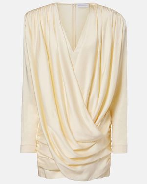 Stella McCartney Draped Satin Minidress - Natural