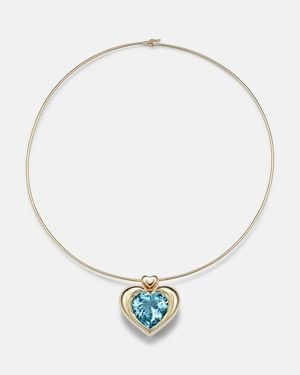 Roxanne First Halskette Cupid's Big Heart Aus 14Kt Gelbgold Mit Topas - Mettallic