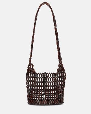 STAUD Bolso Cruzado Cornado Con Cuentas - Blanco