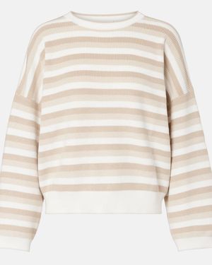 Brunello Cucinelli Striped Cotton Jumper - Natural