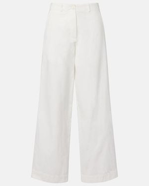 The Row Fadry Cotton Gabardine Wide-Leg Pants - White