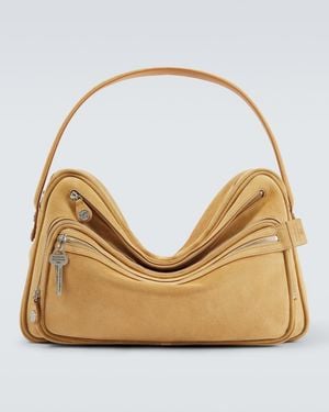Acne Studios Camero Suede Shoulder Bag - Natural