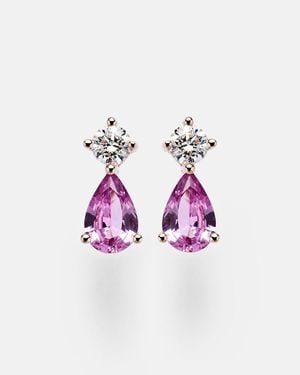 Anita Ko Pendientes De Oro De 18 Ct Con Zafiros Y Diamantes - Rosa