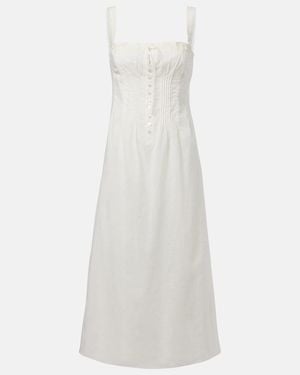 STAUD Matilde Cotton Midi Dress - White
