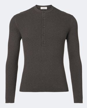 Lisa Yang Henley-Top Falk Aus Rippstrick - Grau