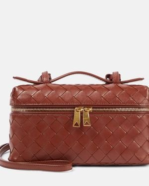 Bottega Veneta Bolso Neceser Bang Bang De Piel Intrecciato - Rojo