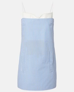ShuShu/Tong Gingham Cotton Minidress - Blue