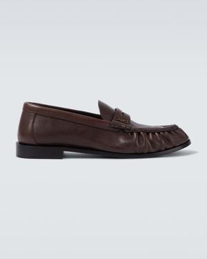 Saint Laurent Le Loafer Supple Leather Penny Loafers - Brown