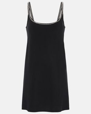 Sportmax Abetone1234 Embellished Cady Slip Dress - Black