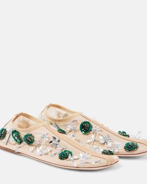 Christopher Esber Embla Beaded-Mesh Flats - Multicolour