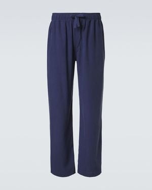 Saman Amel Silk Straight Trousers - Blue