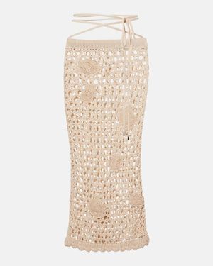 The Attico Open-Knit Cotton Beach Cover-Up - Natural