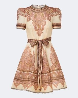 Zimmermann Ascent Paisley Linen And Silk Minidress - Multicolor