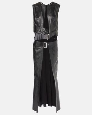 Junya Watanabe Snake-Effect Midi Dress - Black