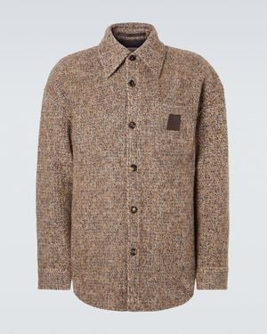 Loewe Anagram Wool-Blend Overshirt - Brown