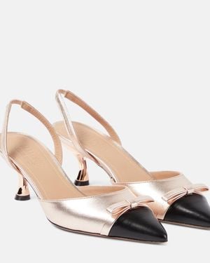 Malone Souliers Bernadette Leather Slingback Court Shoes - Natural