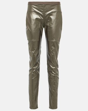 Rick Owens Metallic Denim Leggings - Green