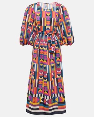 Eres Midikleid Multiple Aus Baumwolle Und Seide - Rot