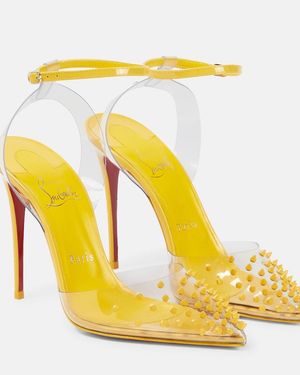 Christian Louboutin Spikoo 100 Pvc And Leather Court Shoes - Multicolour
