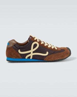 Loewe Ballet Runner 2.0 Suede-Trimmed Trainers - Brown